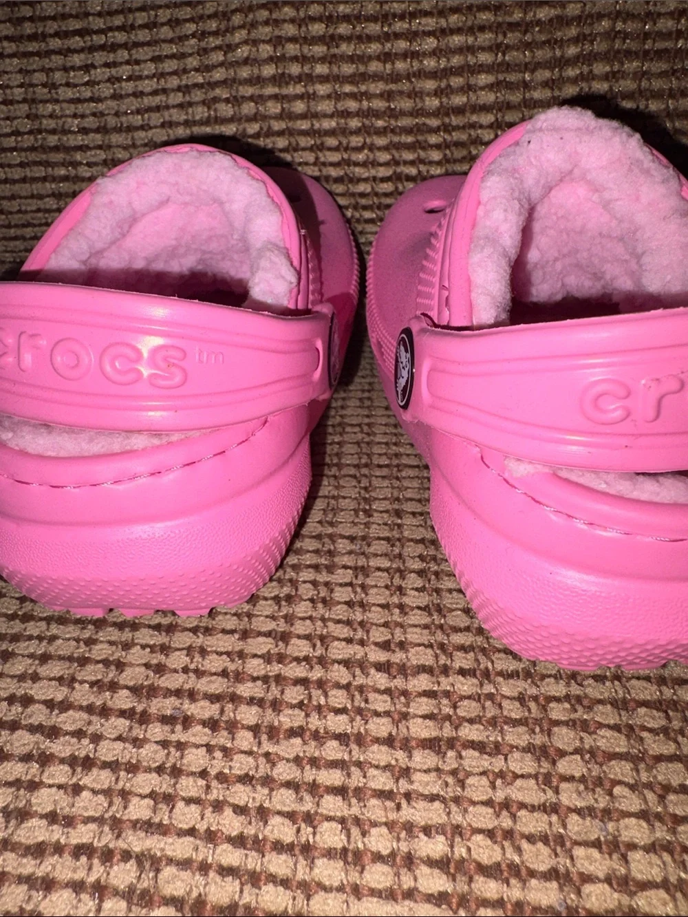 Child Size 4 Pink CROC Lined Clog Shoes